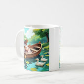 Friedlicher Seeausflug mit Enten Kaffeetasse (Vorderseite Links)