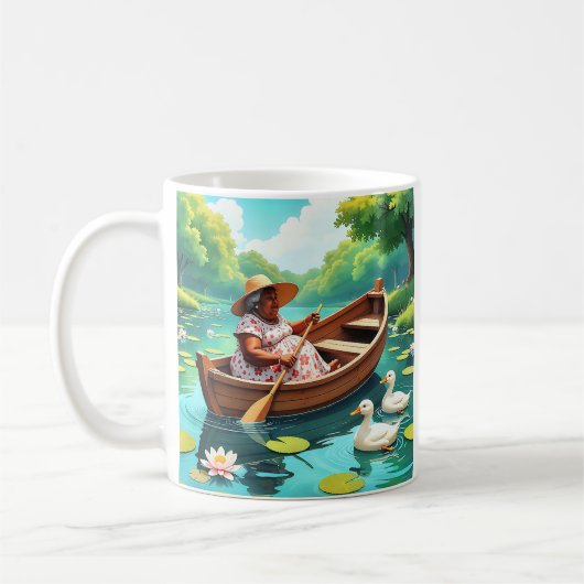 Friedlicher Seeausflug mit Enten Kaffeetasse (Links)