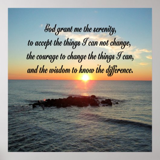 FRIEDLICHER SERENITY PRAYER OCEAN SUNRISE POSTER (Vorne)