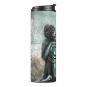 Friedlicher SilberBuddha mit Monogramm| Name Thermosbecher (Nach links gedreht)