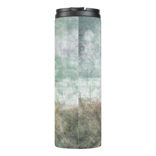 Friedlicher SilberBuddha mit Monogramm| Name Thermosbecher (Rückseite)