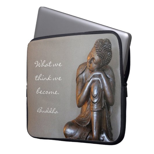 Friedlicher silberner Buddha Laptopschutzhülle (Vorderseite Links)