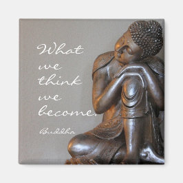 Friedlicher silberner Buddha mit inspirierendem Zi Magnet
