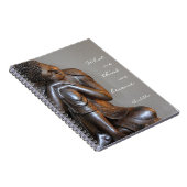 Friedlicher silberner Buddha mit klugem Zitat Notizblock (Rechte Seite)