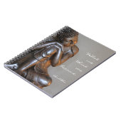 Friedlicher silberner Buddha mit klugem Zitat Notizblock (Linke Seite)