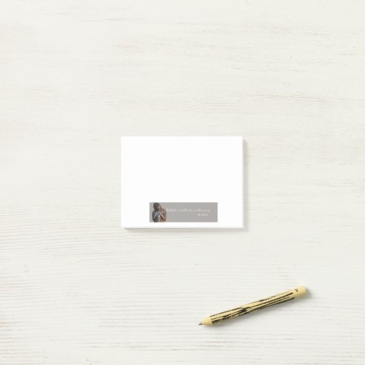 Friedlicher silberner Buddha mit Klugheitszitat Post-it Klebezettel (Auf Schreibtisch)