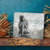 Friedlicher Silver Buddha mit Zitat zur Weisheit Fotoplatte (Seite)