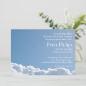 Friedlicher Sky 2 mit Gedicht Beerdigung Ankündigu Einladung (Stehend Vorderseite)