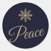 Friedlicher Snowflake-Holiday-Rundaufkleber Runder Aufkleber (Vorderseite)