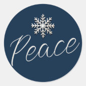 Friedlicher Snowflake-Holiday-Rundaufkleber Runder Aufkleber (Vorderseite)