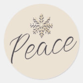 Friedlicher Snowflake-Urlaubsticker Runder Aufkleber (Vorderseite)
