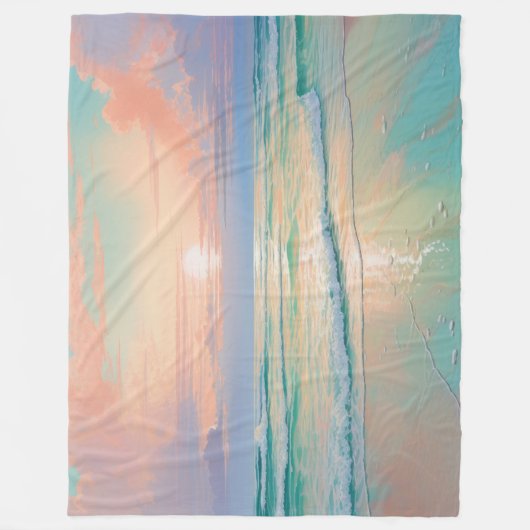 Friedlicher Sonnenuntergang am Strand, Naturlandsc Fleecedecke (Vorderseite)