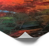 Friedlicher Sonnenuntergang Fall Japanisch Kunst Poster (Ecke)