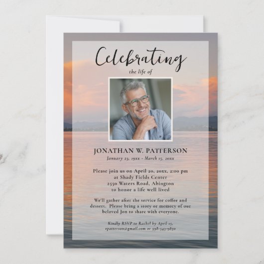 Friedlicher Sonnenuntergang im Foto des Lebens Einladung (Vorderseite)