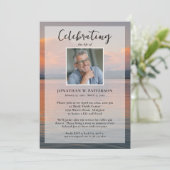 Friedlicher Sonnenuntergang im Foto des Lebens Einladung (Stehend Vorderseite)