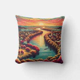 "Friedlicher Sonnenuntergang in Texas Hill" Kissen