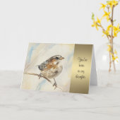 Friedlicher Sparrow - Denken Sie an Sie Karte (Gelbe Blume)