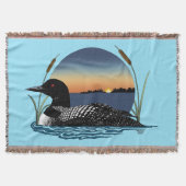 Friedlicher Sterntaucher Sonnenuntergang Blau Wild Decke (Vorderseite)