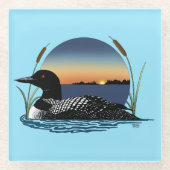Friedlicher Sterntaucher Sonnenuntergang Blau Wild Glasuntersetzer (Vorderseite)
