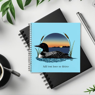 Friedlicher Sterntaucher Sonnenuntergang Blau Wild Notizblock