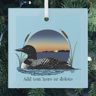 Friedlicher Sterntaucher Sonnenuntergang Blau Wild Ornament Aus Glas