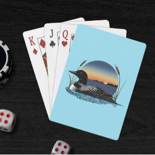 Friedlicher Sterntaucher Sonnenuntergang Blau Wild Spielkarten