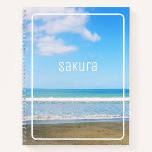 FRIEDLICHER STRAND FOTO SAND BLUE SKY CLOUUUES NAM NOTIZBLOCK