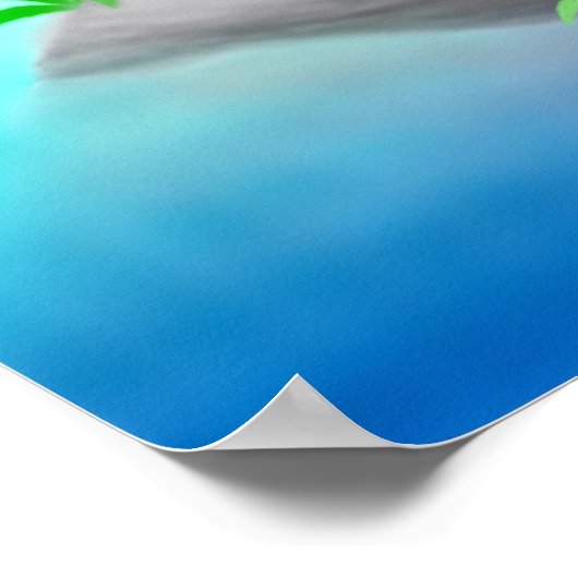 Friedlicher Tiger in Bambus Jungle Poster (Ecke)