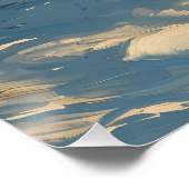 Friedlicher tropischer Strand mit türkisfarbenem W Poster (Ecke)