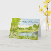 Friedlicher Vatertag-Golfplatz mit Reiher Karte (Gelbe Blume)