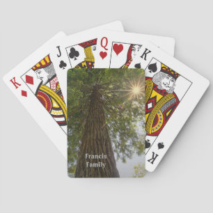 Friedlicher Wald mit goldenem Licht Naturfoto Spielkarten