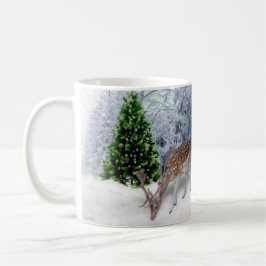 Friedlicher Wald mit Hirschweihnachtsfest-Tasse Kaffeetasse