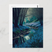 Friedlicher Wald mit Wilden Bluebells Postkarte (Vorne/Hinten)