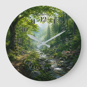 Friedlicher Wald Wanduhr Natur Landschaft Zuhaus