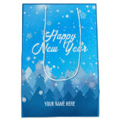 Friedlicher Wald-Weihnachten Neujahr Mittlere Geschenktüte (Rückseite)