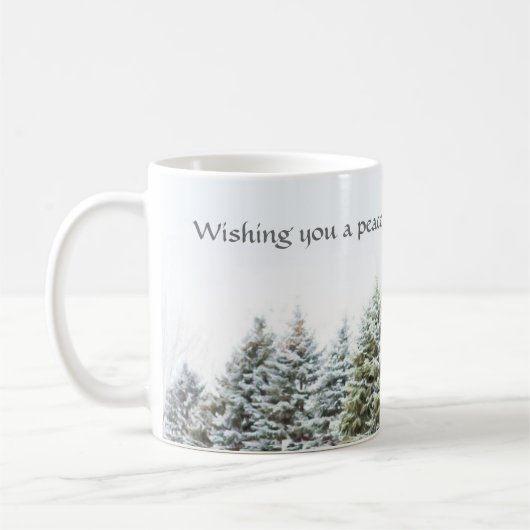 Friedlicher Wald Winterurlaub Kaffeetasse (Links)