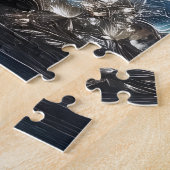 Friedlicher Waldfluss und fliegende Vögel Puzzle (Seite)