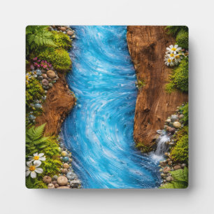 Friedlicher Waldstrom - Ruhige Natur Wasser Kunst Fotoplatte