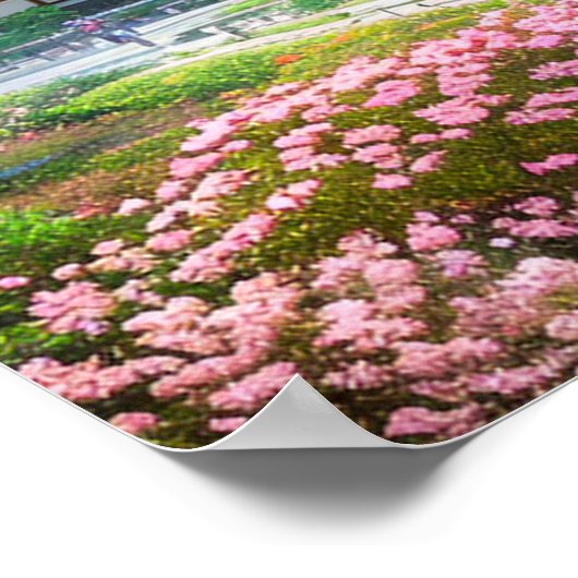 Friedlicher Waldtempel Poster (Ecke)