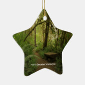 Friedlicher Waldweg in Washington Keramik Ornament (Rechts)