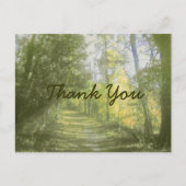 Friedlicher Waldweg Vielen Dank Postkarte (Vorderseite)