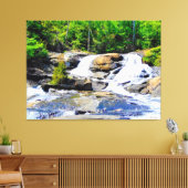 Friedlicher Wasserfall im Wald Leinwanddruck (Insitu (Wohnzimmer))