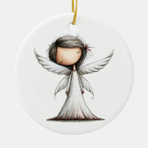 Friedlicher Weihnachtsengel der Nativität Keramik Ornament