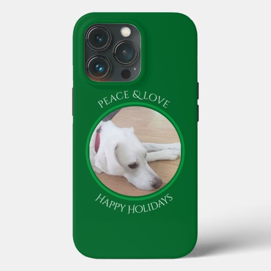Friedlicher White Dog Red Collar Weihnachtsgeschen Case-Mate iPhone Hülle (Rückseite)