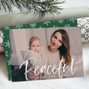 Friedlicher Winter   Grüne Feiertags-Postkarte Feiertagskarte