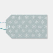 Friedlicher Winter | Ice Blue Holiday Geschenkanhänger (Rückseite Horizontal)