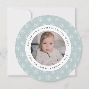 Friedlicher Winter Ice Circle Holiday Foto Card Feiertagskarte