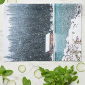 Friedlicher Winter (Louise-See) Geschirrtuch (Gefaltet)