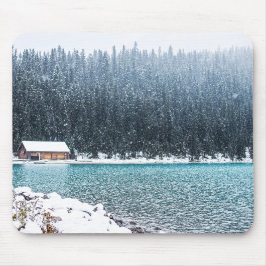 Friedlicher Winter (Louise-See) Mousepad (Vorne)