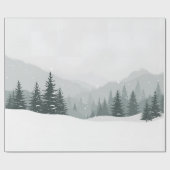 Friedlicher Winter – Minimalistisches Landschaftsd Geschenkpapier (Flach)